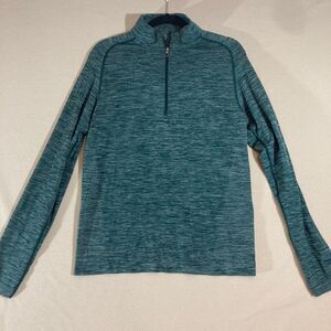 Lululemon 1/4 Zip Pullover Mens Med Green Performance Workout Outdoor Run‎ Hike